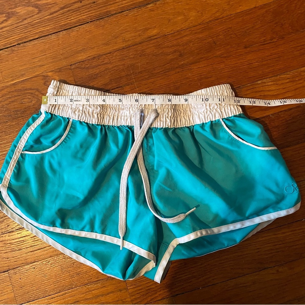 OP Women's/Kids Turquoise and White Athletic Shorts - Picture 6 of 7